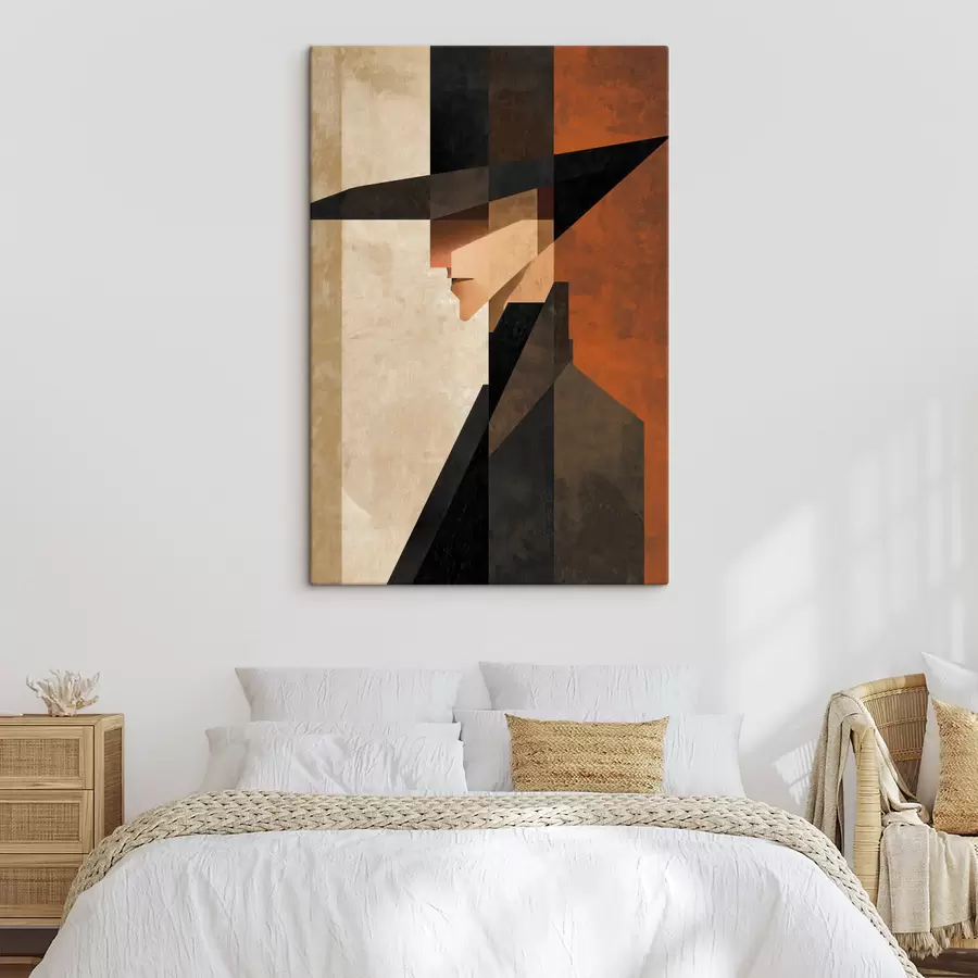 Tableau Portrait abstrait géométrique s48230