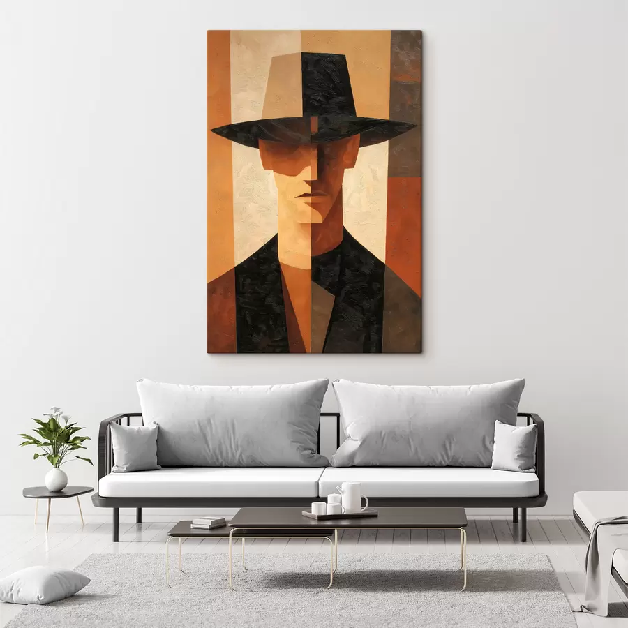 Tableau Portrait abstrait géométrique s48231