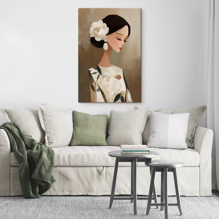 Tableau Fille avec des fleurs dans les cheveux s48232