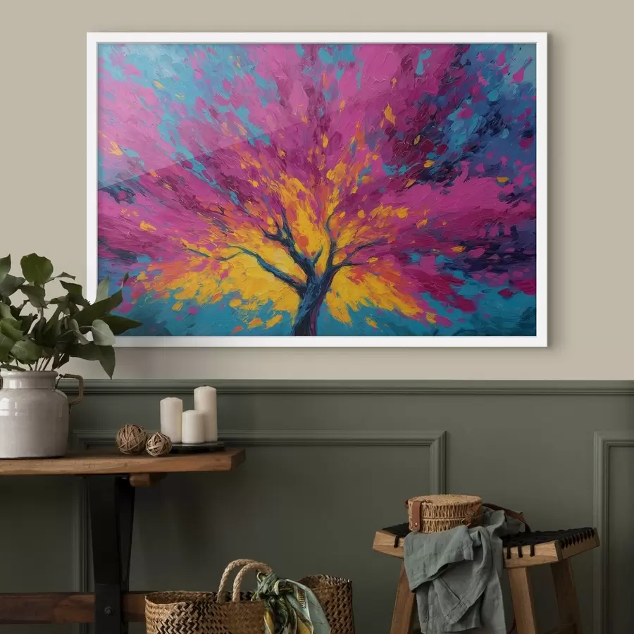 Papier peint Arbre coloré f48228