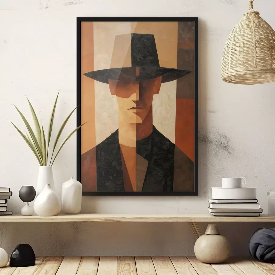 Papier peint Portrait abstrait géométrique f48231