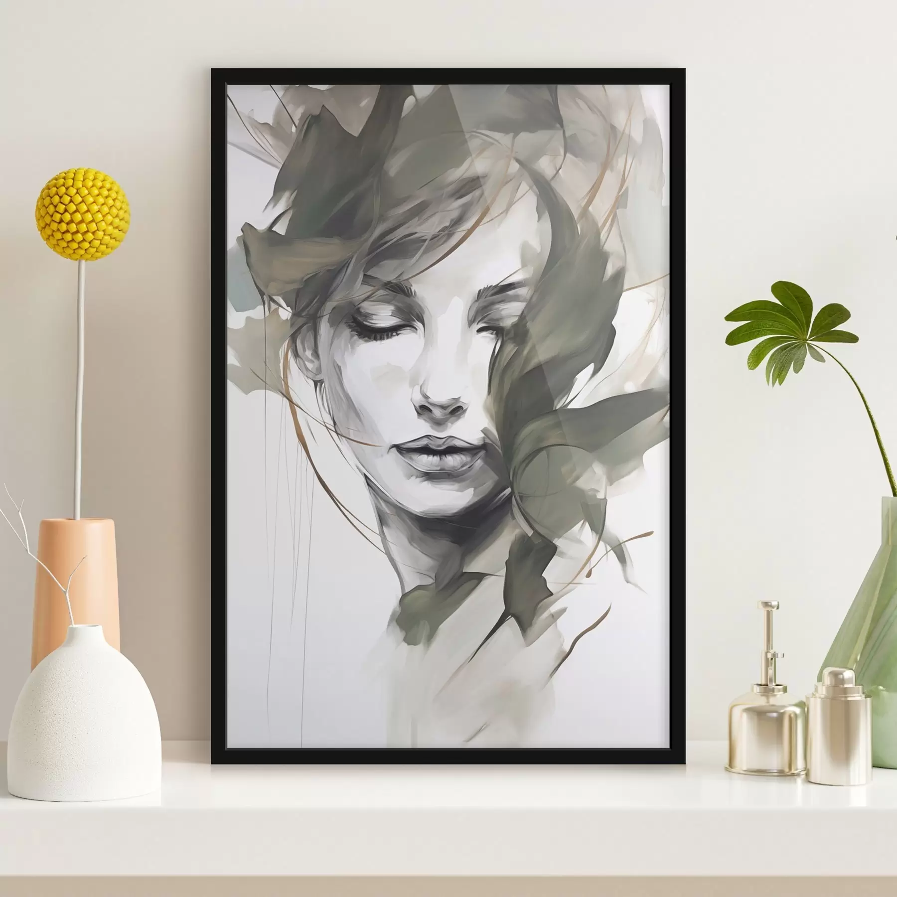 Papier peint Portrait féminin abstrait f48270