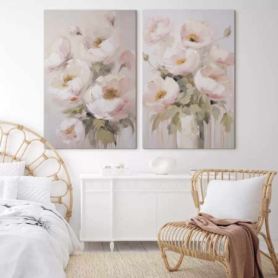 Tableau Fleurs abstraites imitation de peinture m30166