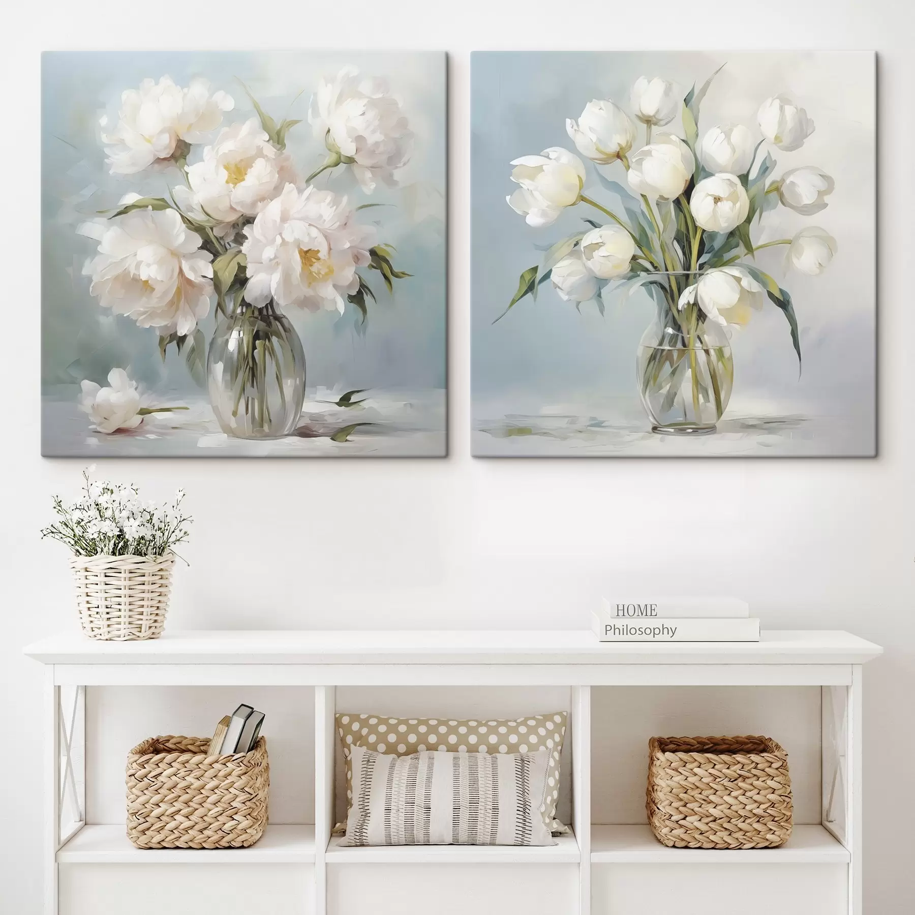 Tableau Bouquet de fleurs dans un vase, imitation peinture m30167