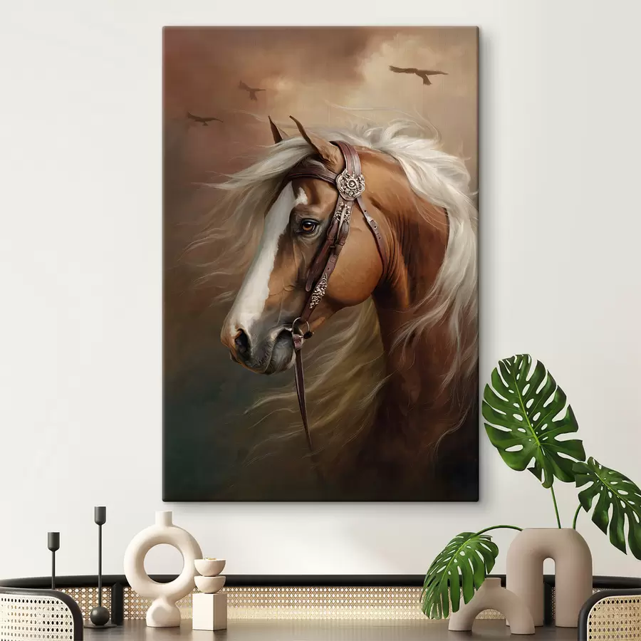 Tableau portrait d'un cheval rouge s48292