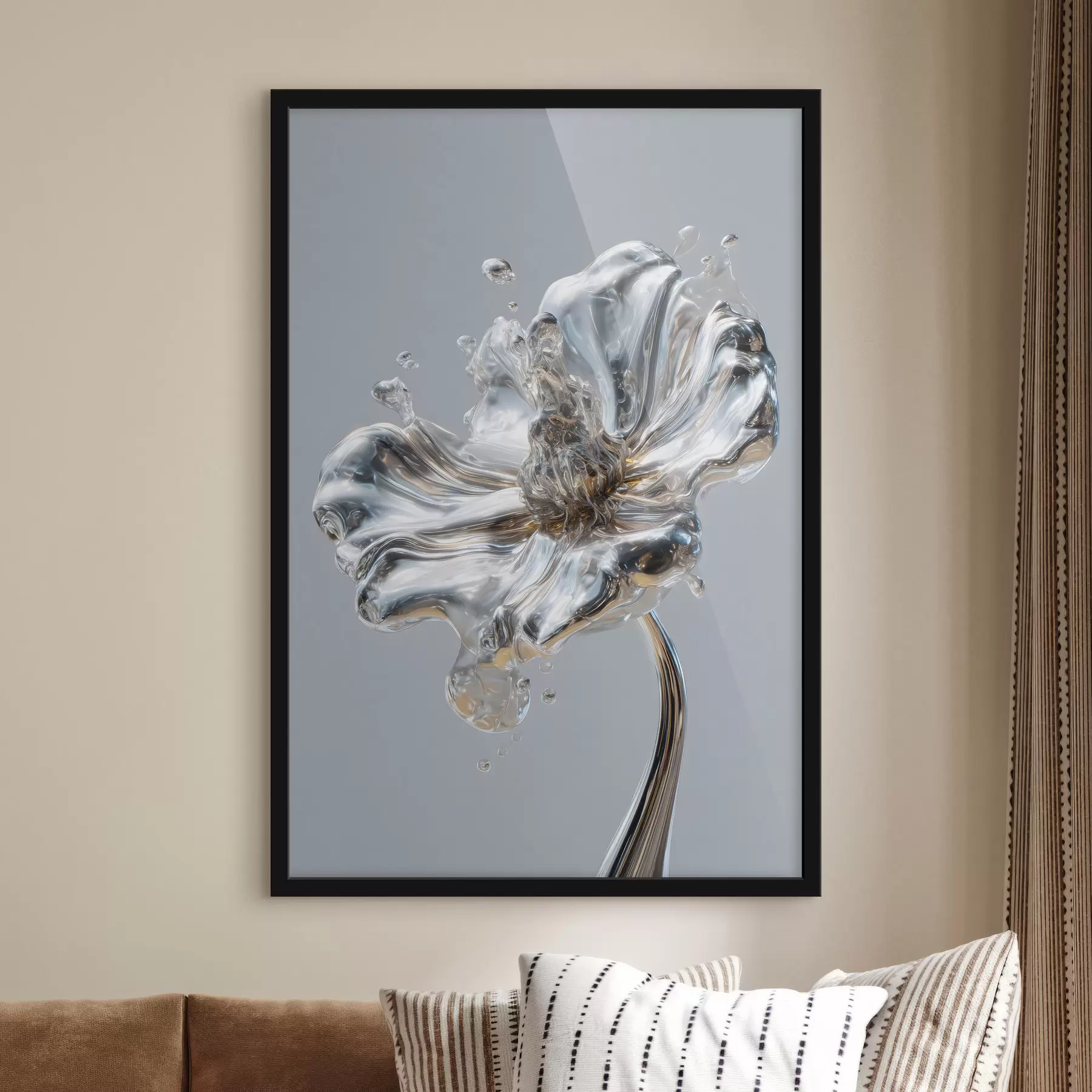 Papier peint fleur dans un style à texture liquide f47956