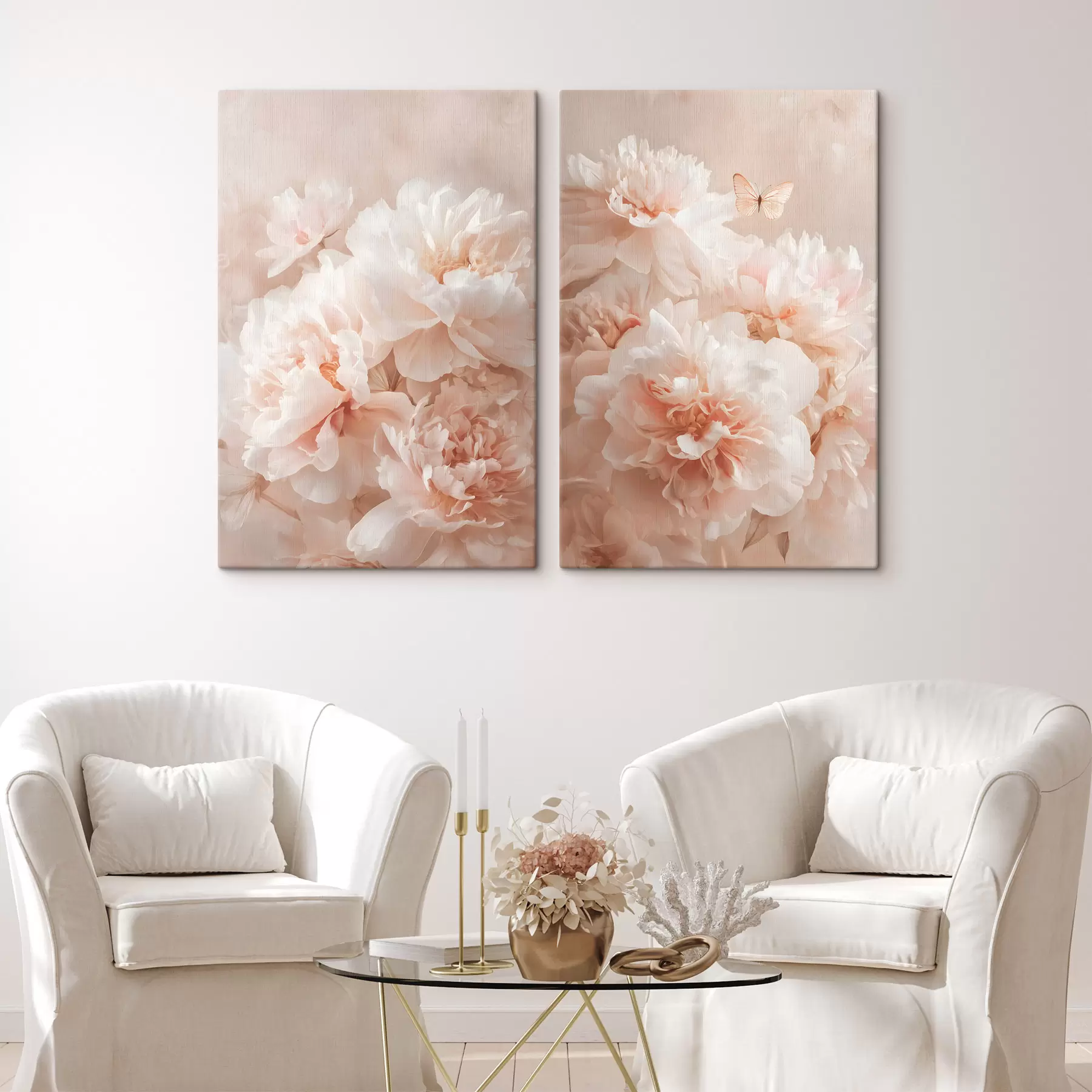 Tableau pivoines roses luxuriantes m30171