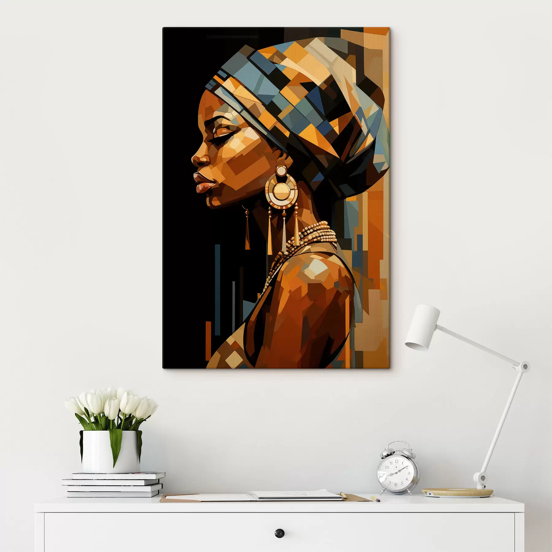 Tableau Portrait abstrait d'une femme s48299