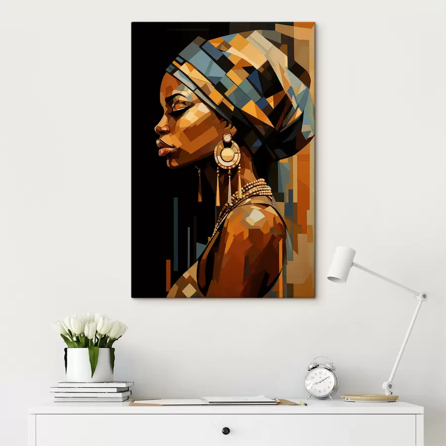 Tableau Portrait abstrait d'une femme s48299