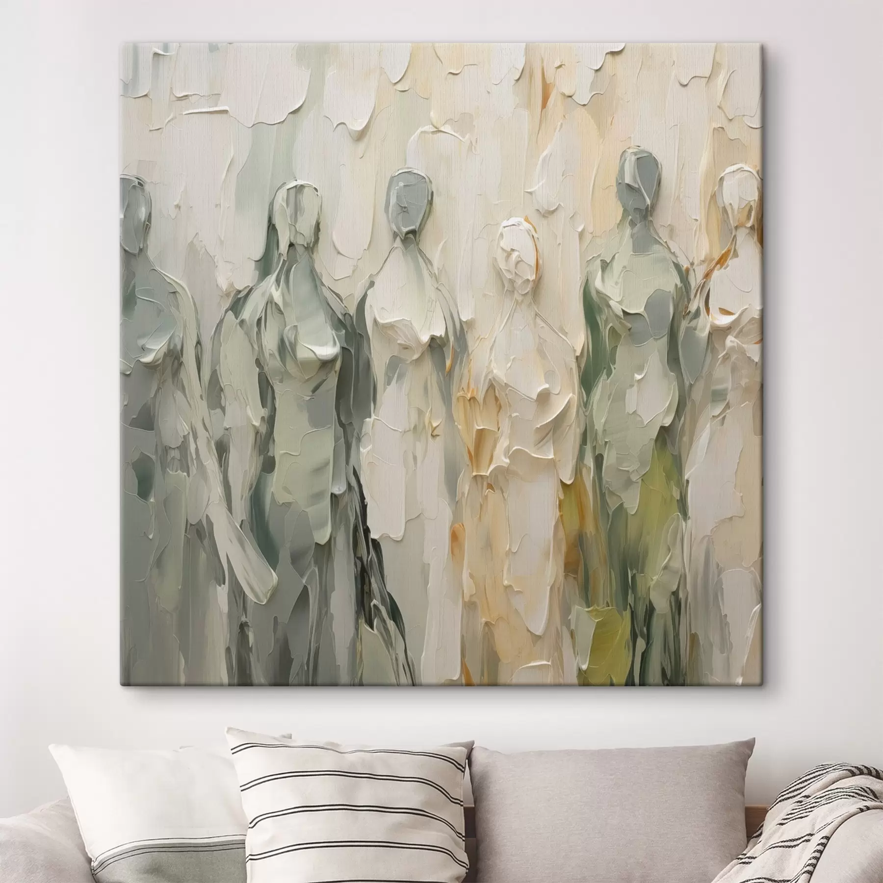 Tableau Silhouettes abstraites imitant la peinture s48275