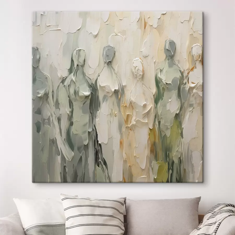 Tableau Silhouettes abstraites imitant la peinture s48275