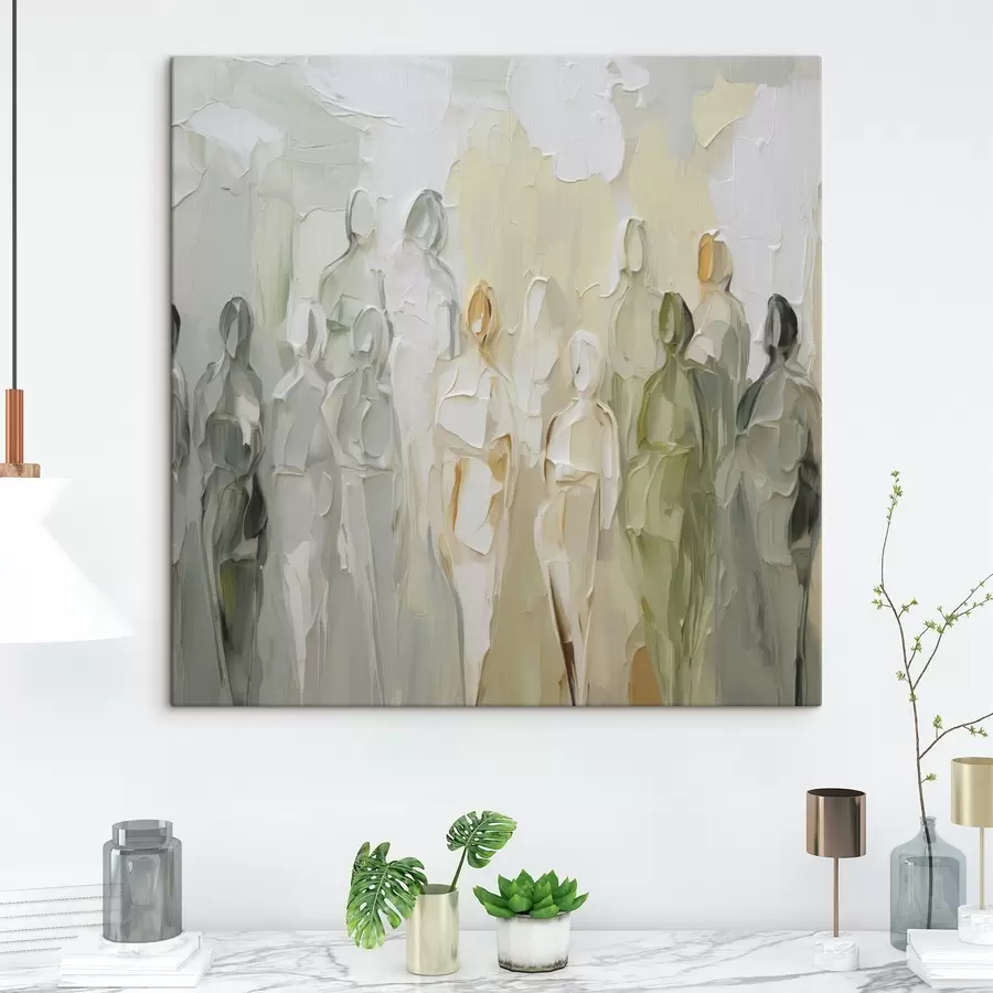 Tableau Silhouettes abstraites imitant la peinture s48276