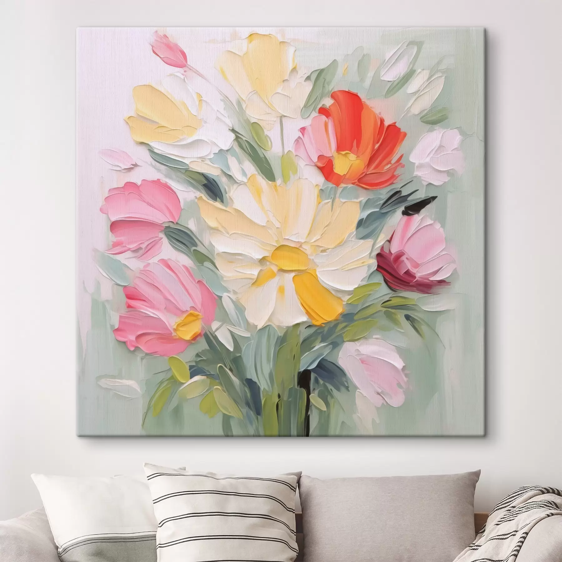 Tableau Bouquet imitation peinture s48316