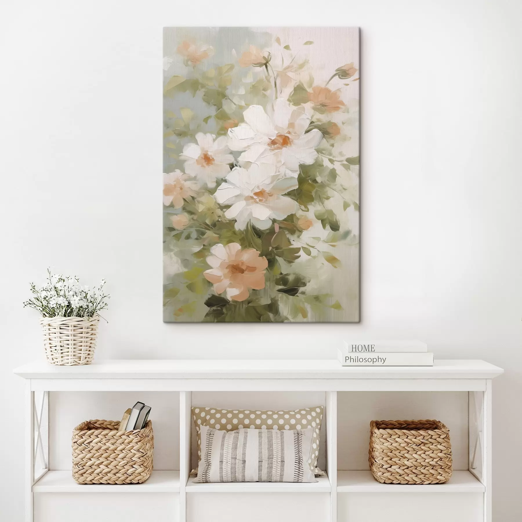 Tableau Fleurs délicates imitation peinture s48323