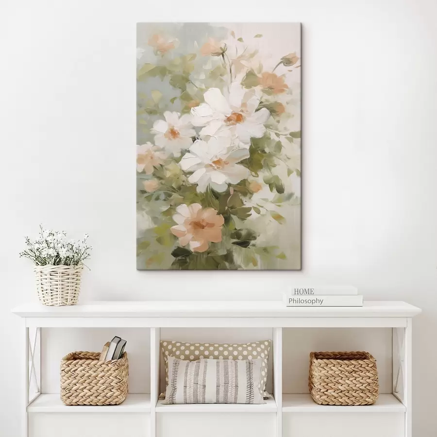 Tableau Fleurs délicates imitation peinture s48323