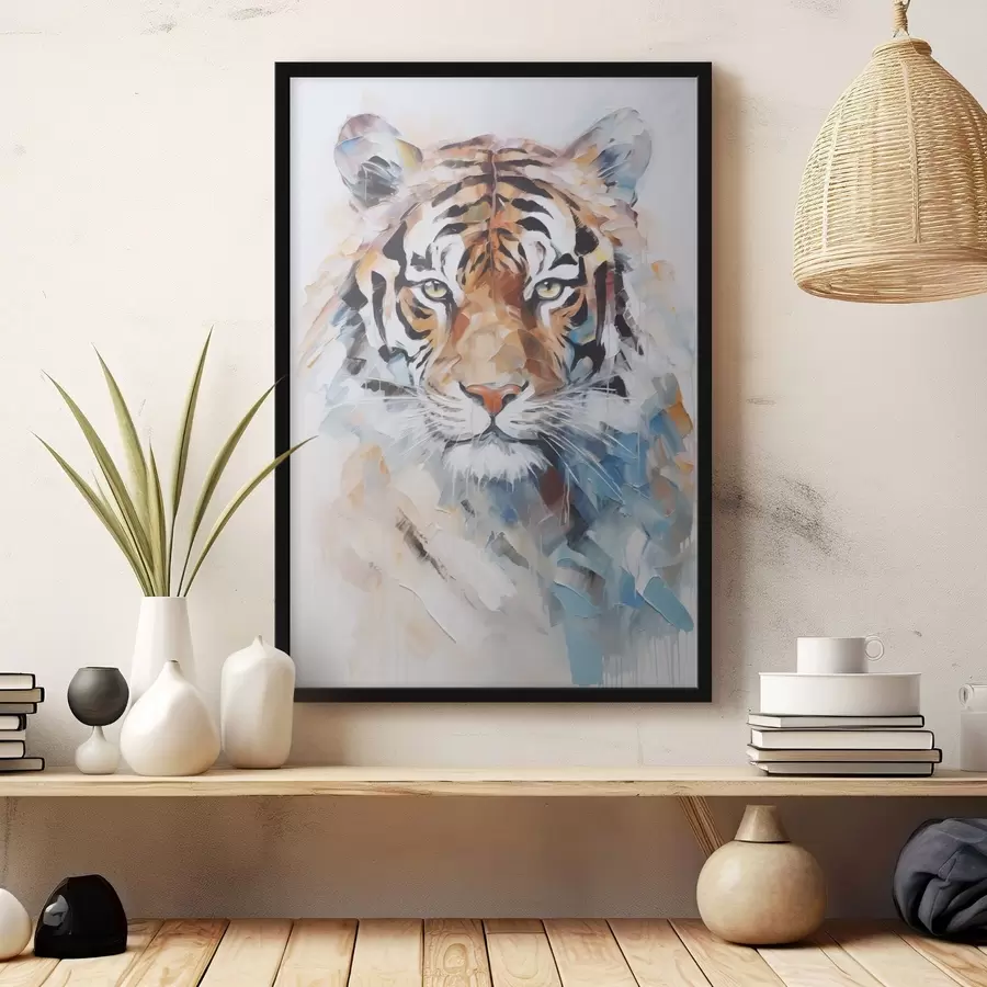 Papier peint Peinture imitation tigre f48318