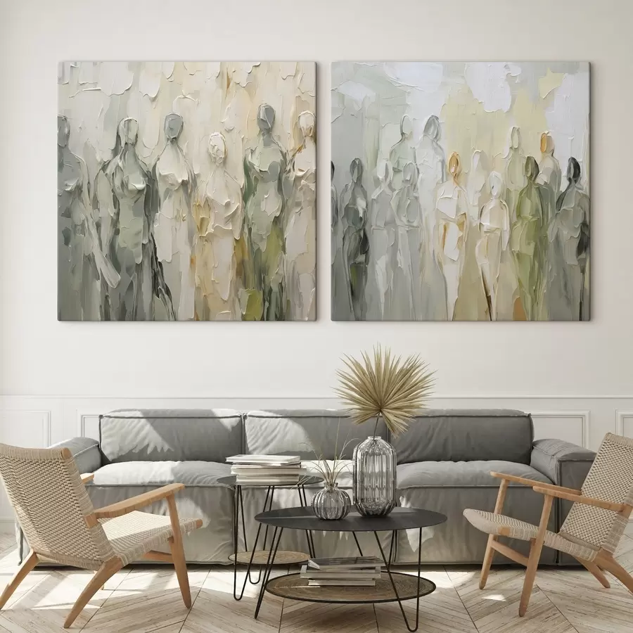 Tableau Silhouettes abstraites imitant la peinture m30184