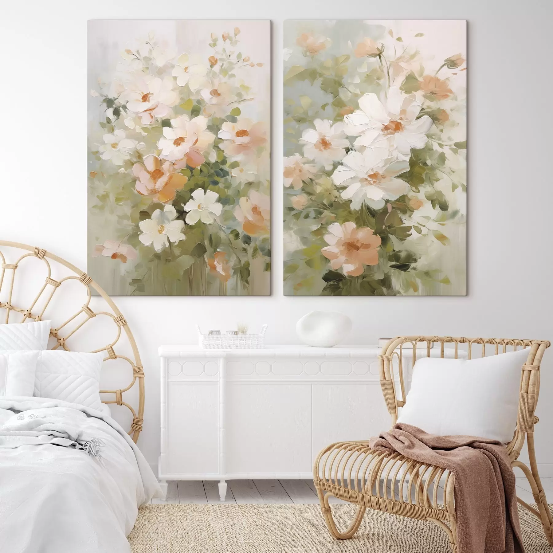 Tableau Peinture imitation fleurs m30188
