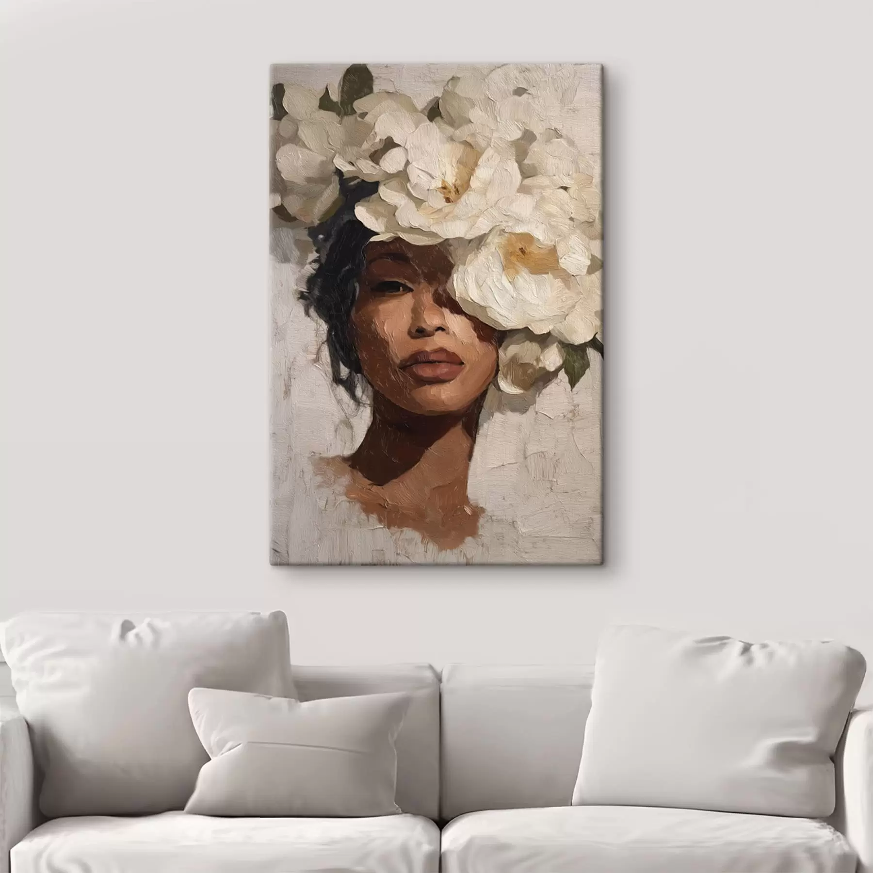 Tableau Fille avec des fleurs s48377