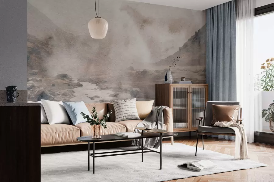 Papier peint Vallée de la brume tranquille w05363