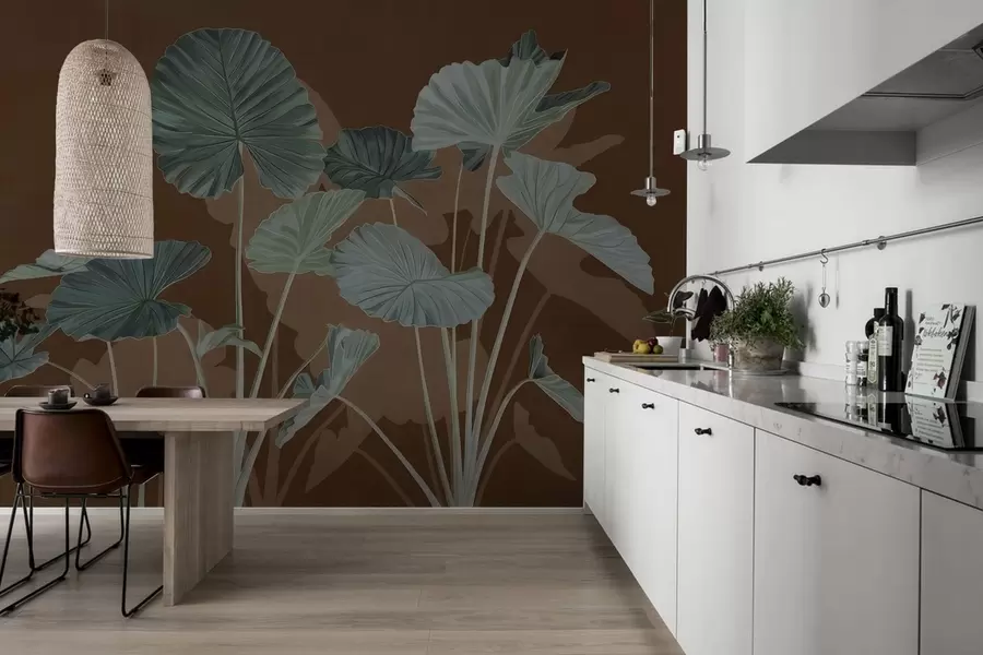 Papier peint Jardin des lotus peints w05364v1