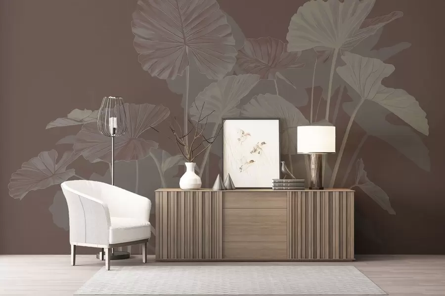 Papier peint Jardin des lotus peints w05364v2