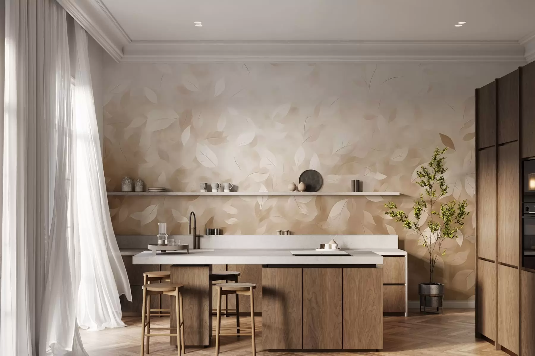 Papier peint Murmure feuillu w05277