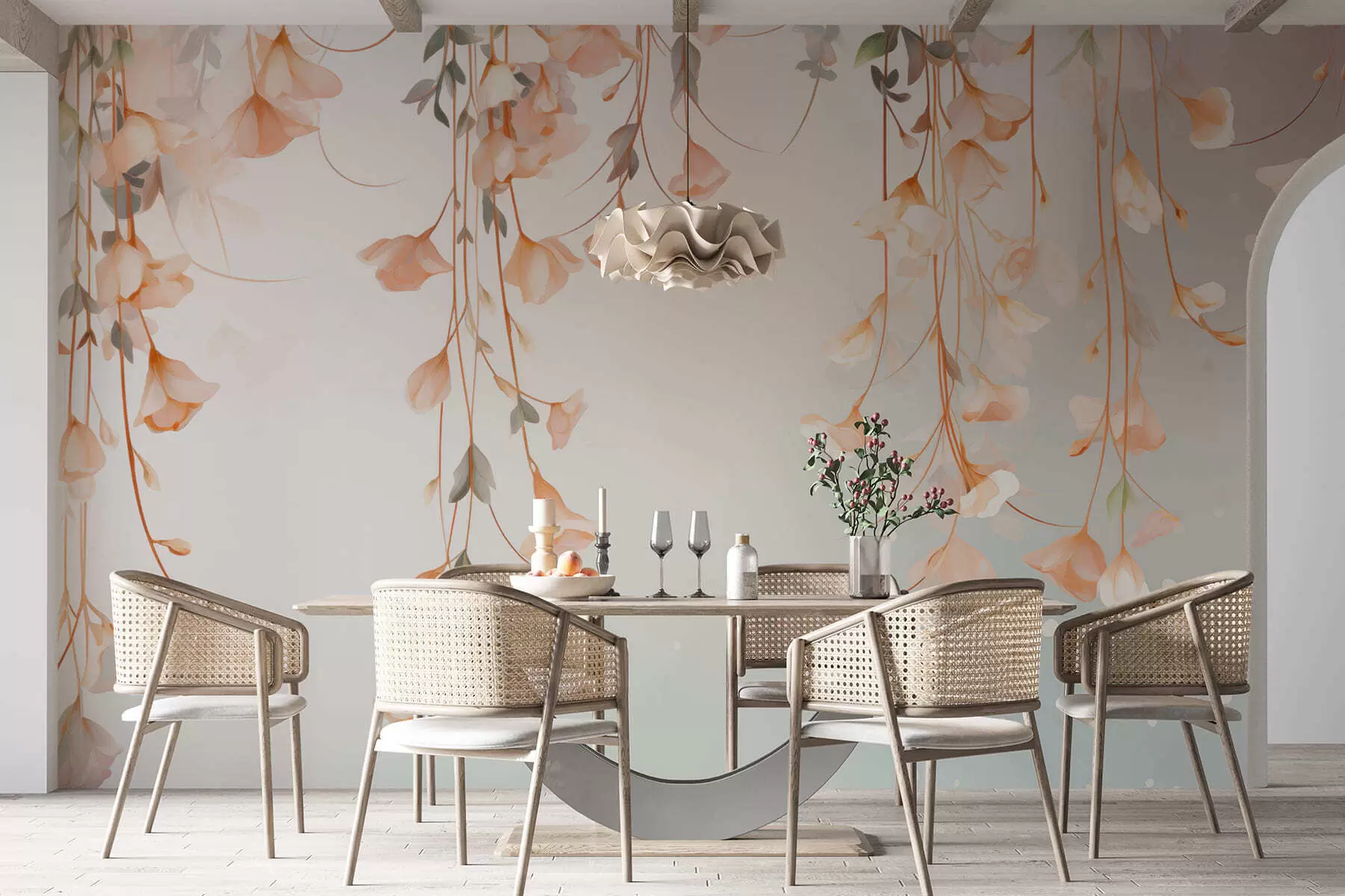 Papier peint Branches florales suspendues w05344