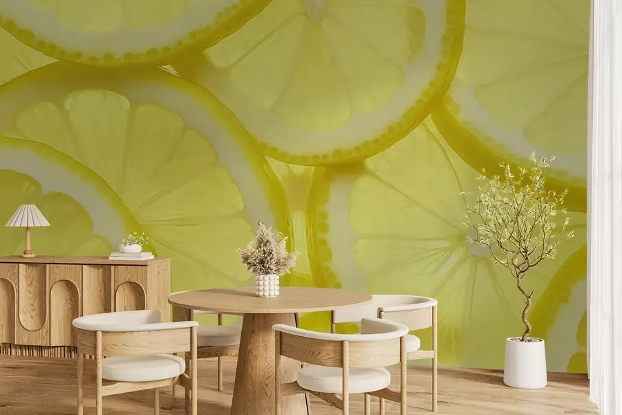 Papier peint Texture de tranche de citron w05351