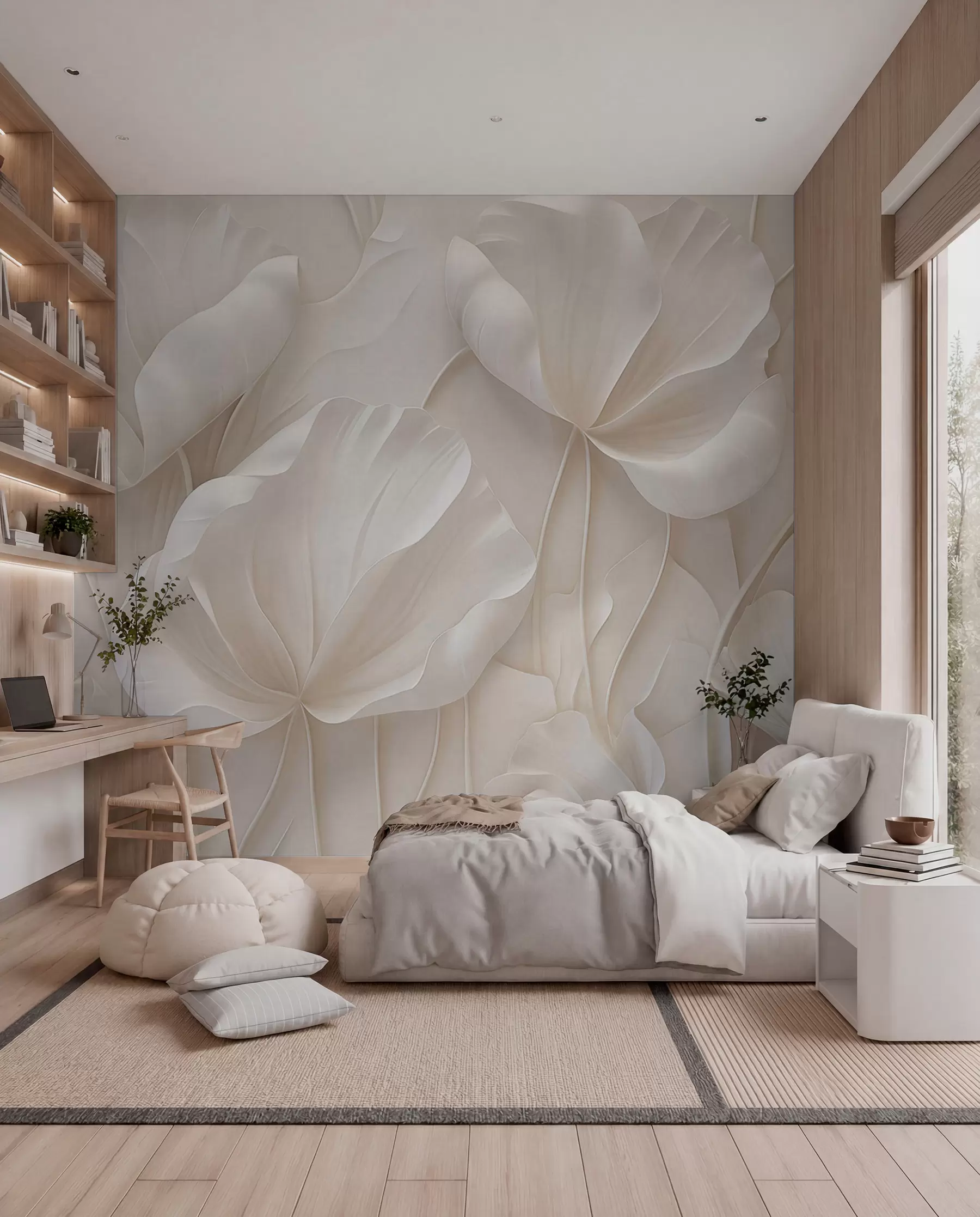 Papier peint Fleurs sculptées w05355
