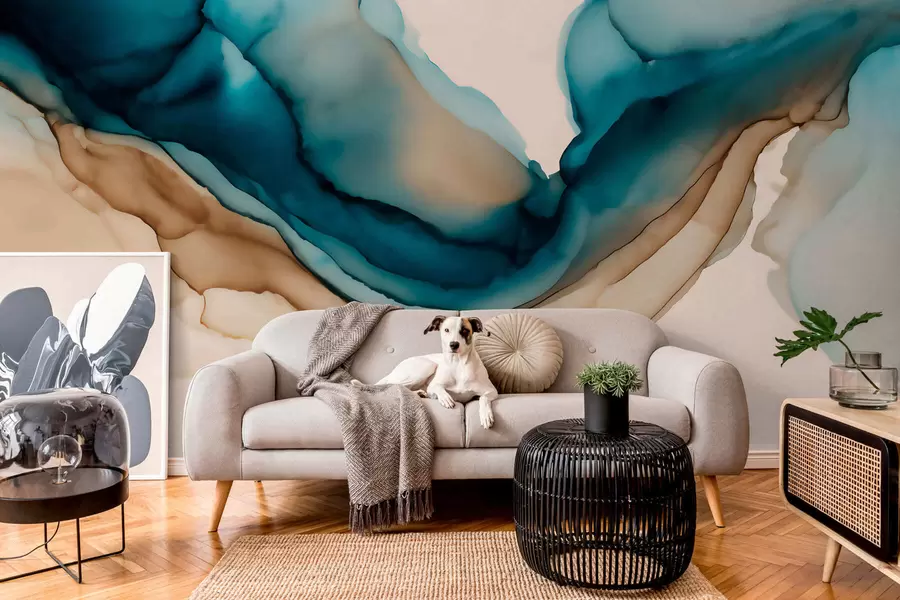 Papier peint texture abstraite dans le style de l'encre à alcool w05238