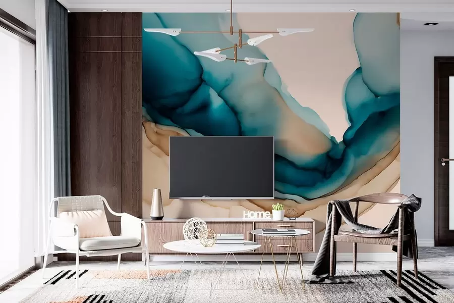 Papier peint texture abstraite dans le style de l'encre à alcool w05238