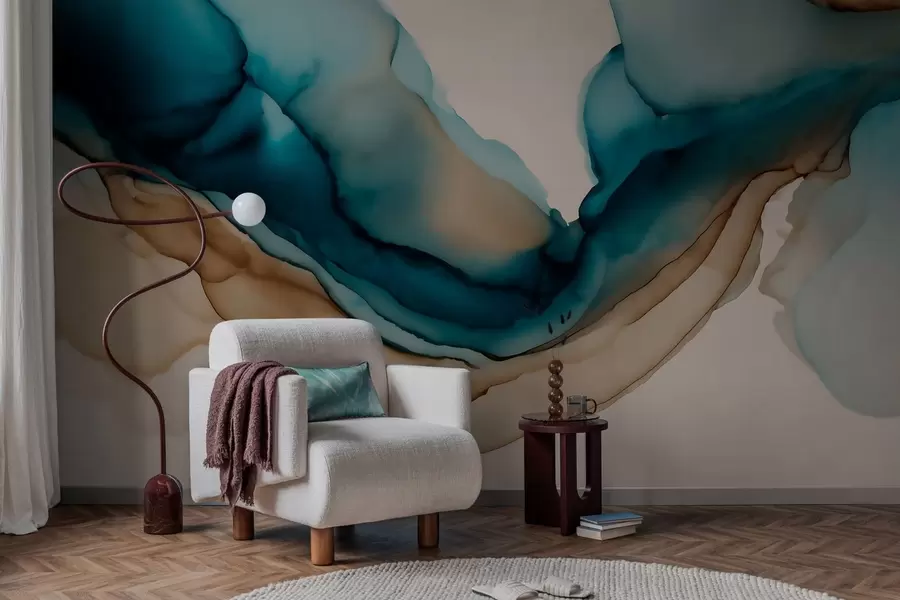 Papier peint texture abstraite dans le style de l'encre à alcool w05238