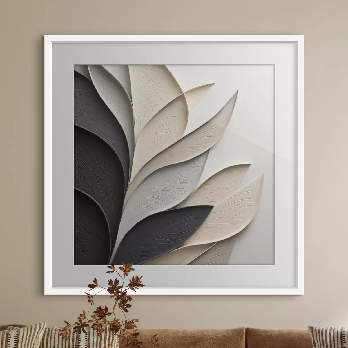 Poster Feuilles en clair-obscur f48382
