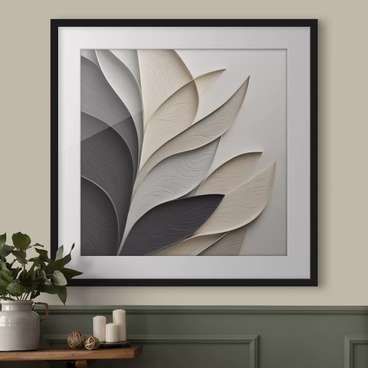 Poster Feuilles en clair-obscur f48382