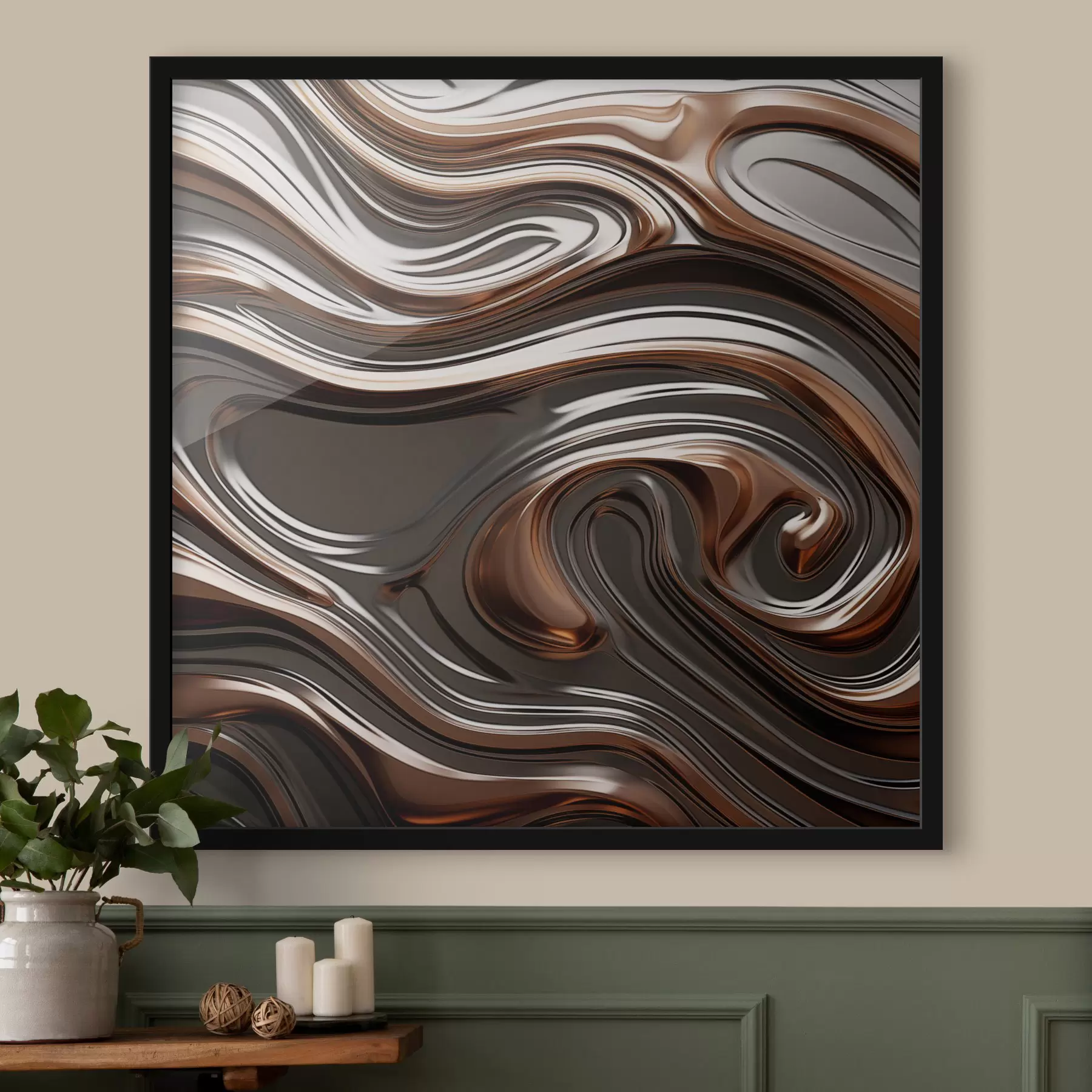 Papier peint Art abstrait aux motifs tourbillonnants f48399