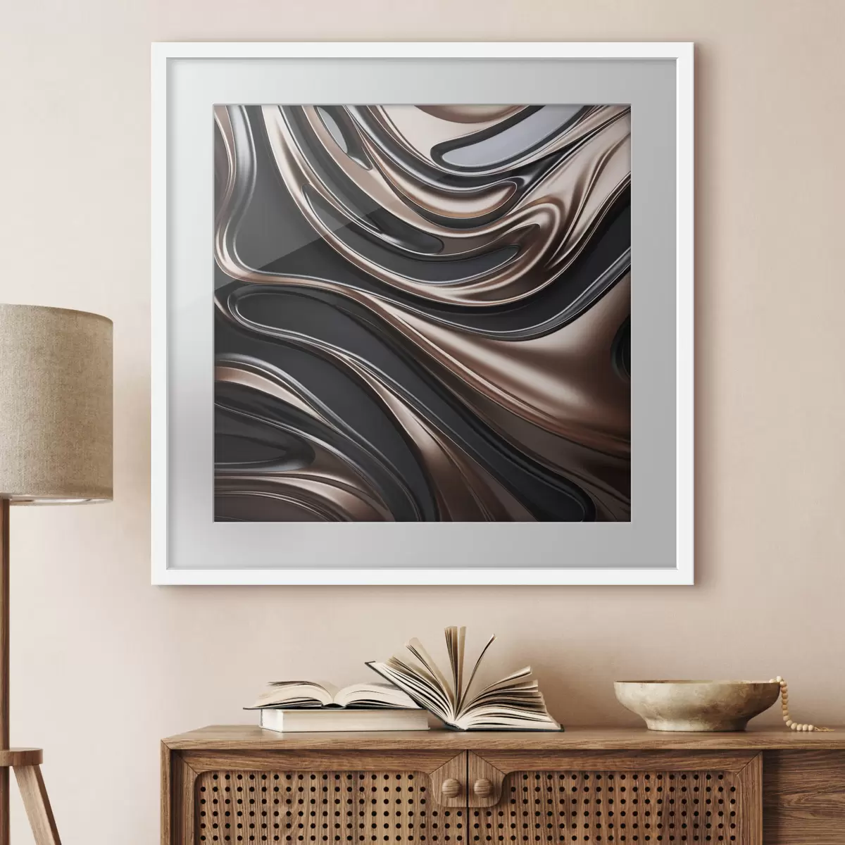 Poster Art abstrait aux motifs tourbillonnants f48400