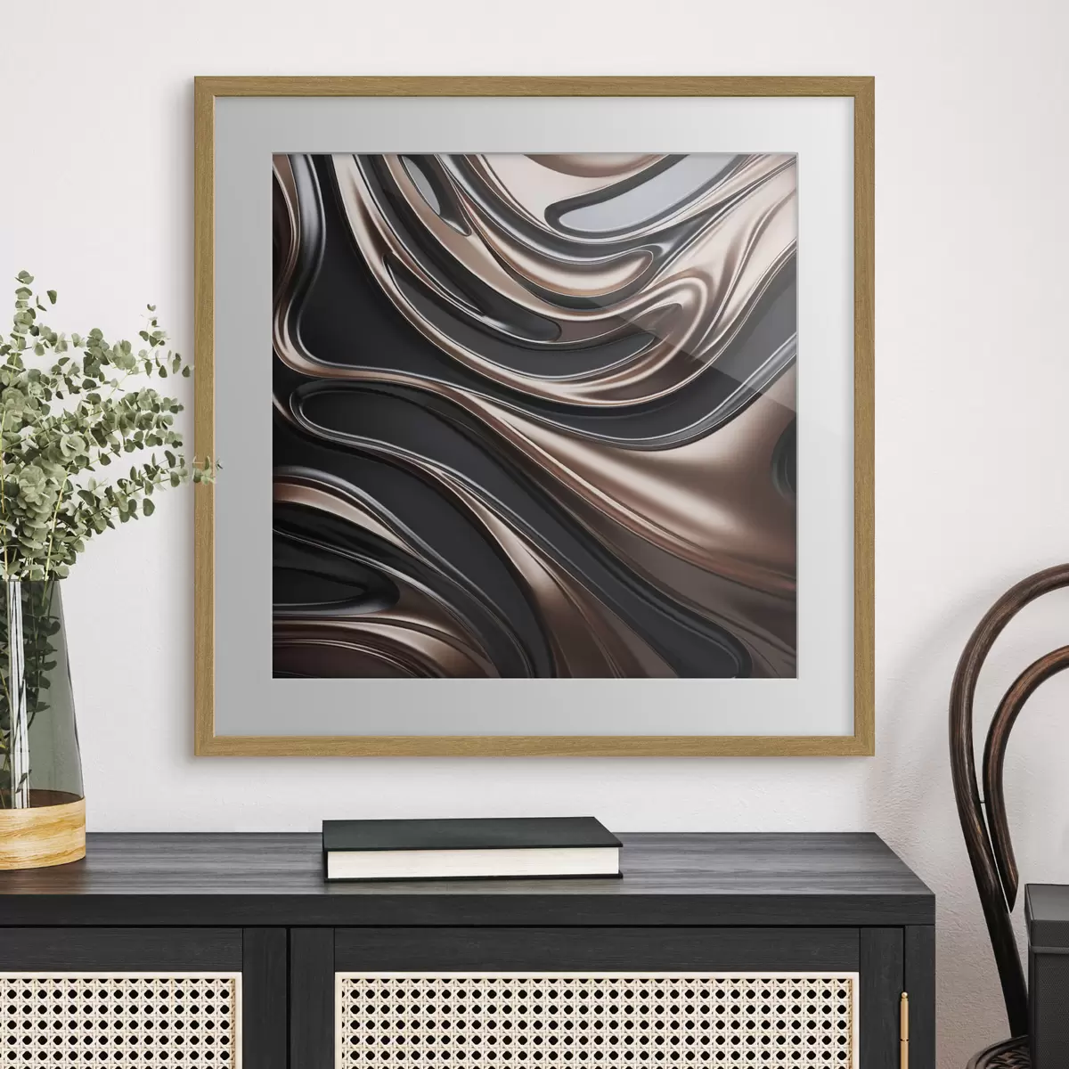 Poster Art abstrait aux motifs tourbillonnants f48400
