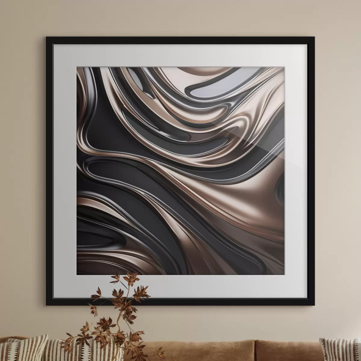 Poster Art abstrait aux motifs tourbillonnants f48400