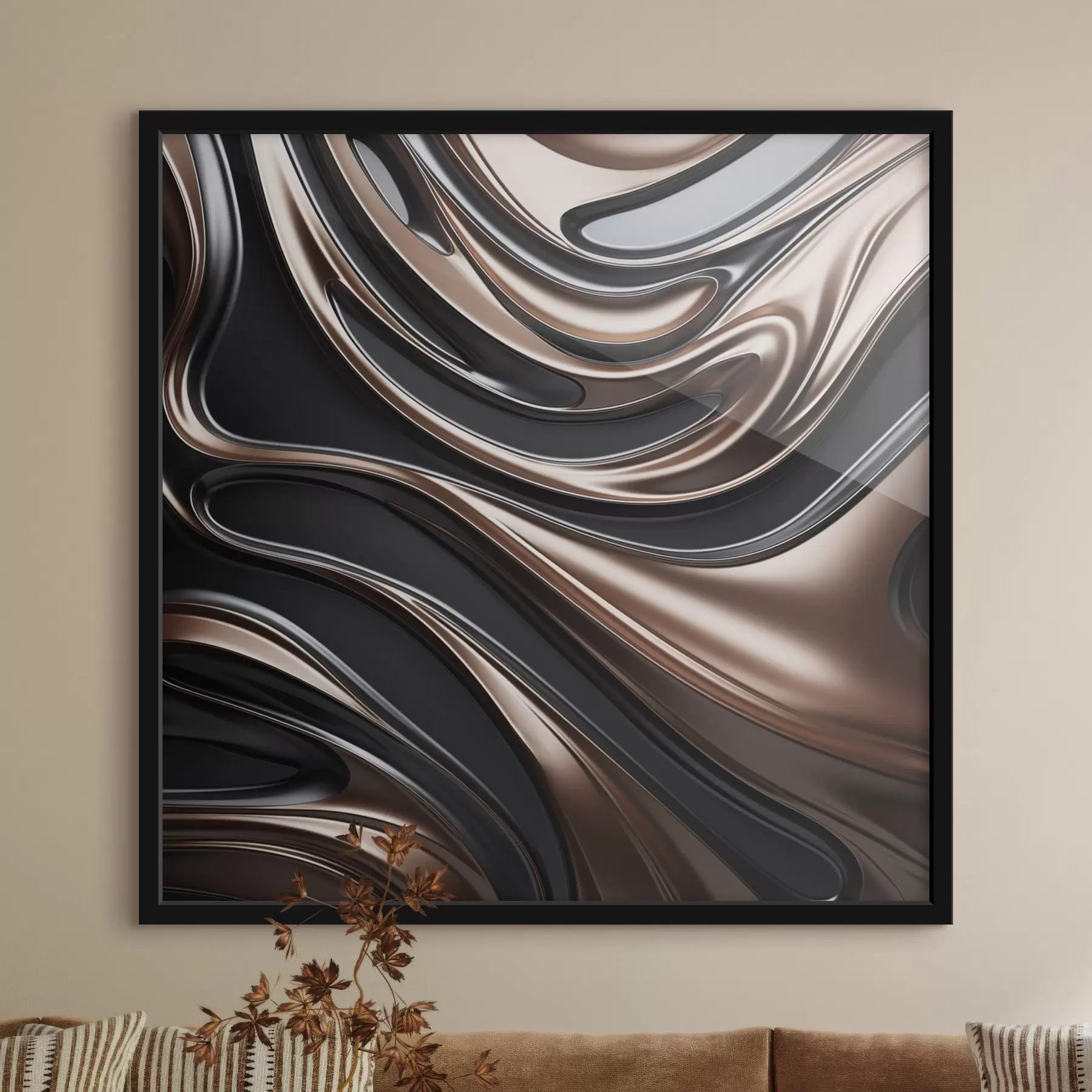 Papier peint Art abstrait aux motifs tourbillonnants f48400