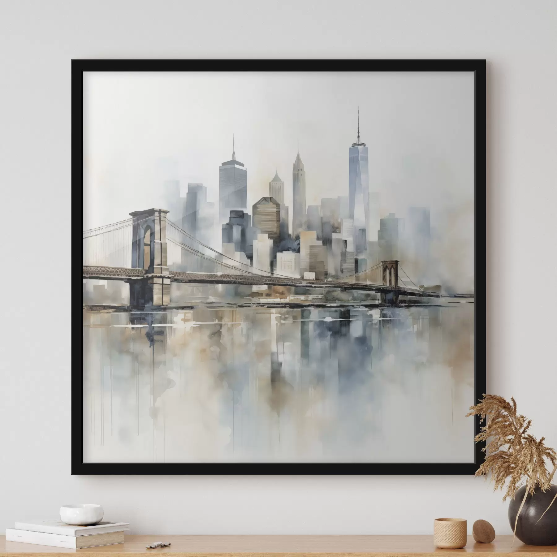 Papier peint Silhouette urbaine abstraite, style aquarelle f48405
