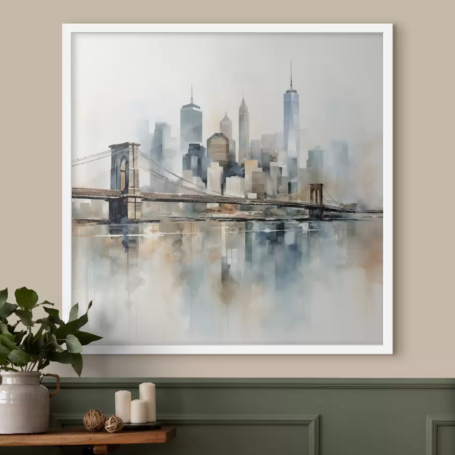 Papier peint Silhouette urbaine abstraite, style aquarelle f48405
