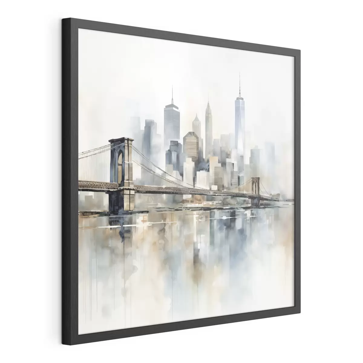Poster Silhouette urbaine abstraite, style aquarelle f48405