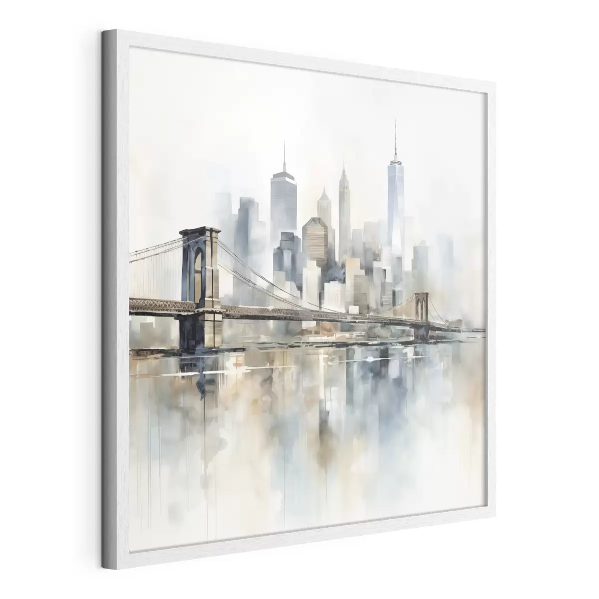 Poster Silhouette urbaine abstraite, style aquarelle f48405
