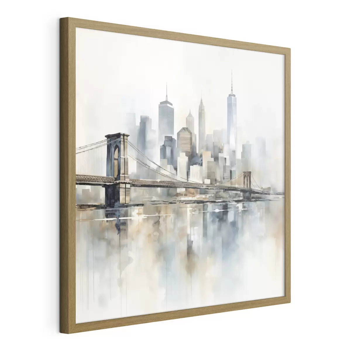 Poster Silhouette urbaine abstraite, style aquarelle f48405