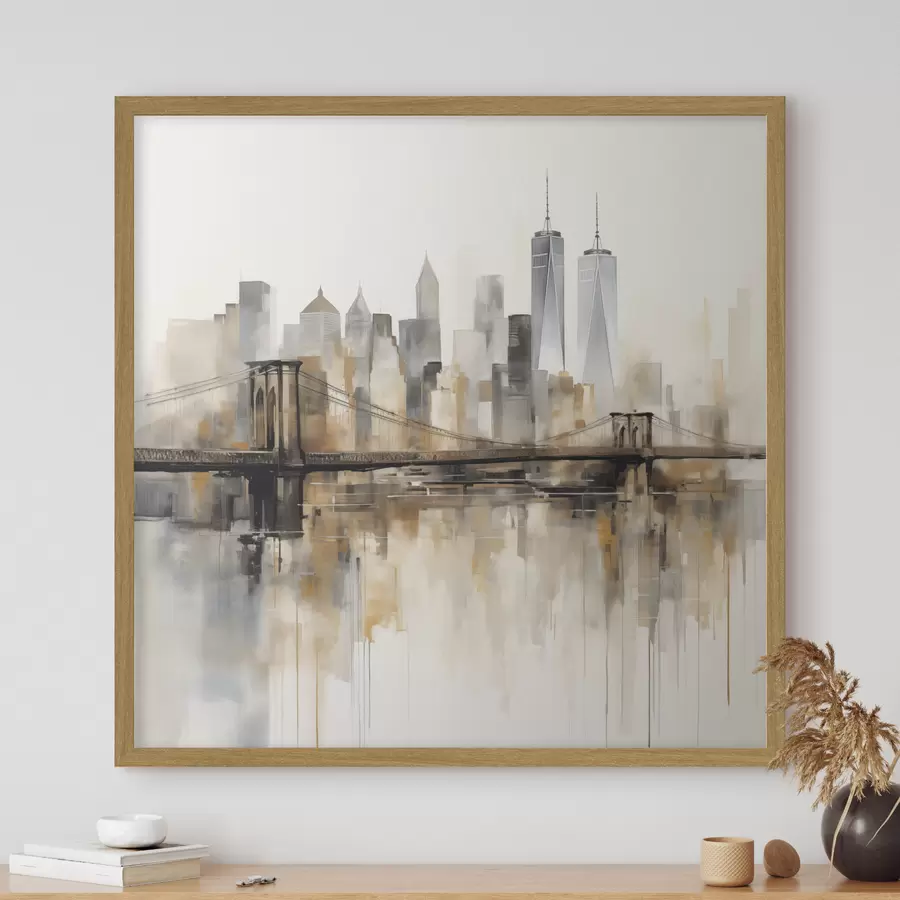 Papier peint Silhouette urbaine abstraite, style aquarelle f48406