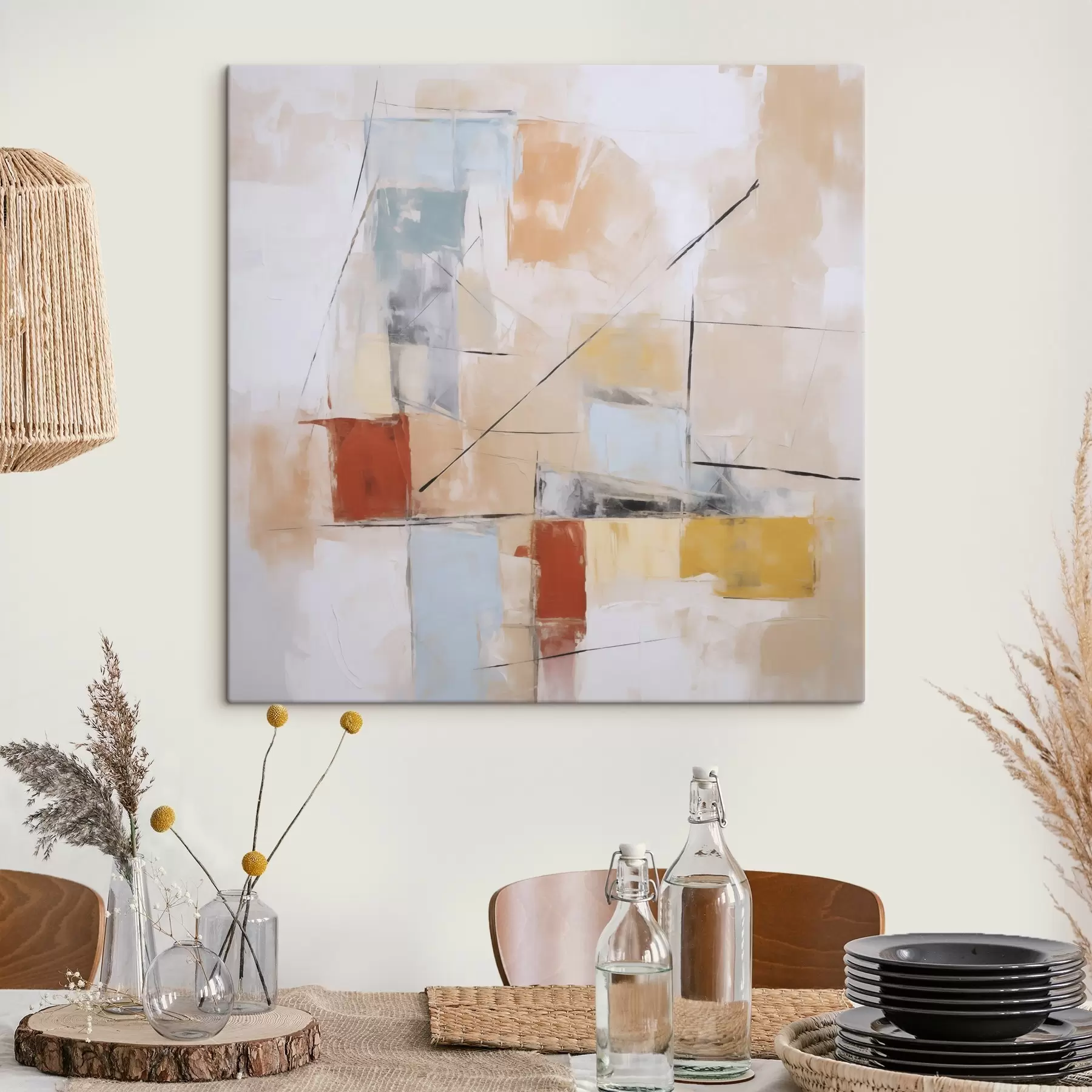 Tableau Imitation abstraite et chaotique d'une peinture usée s48418