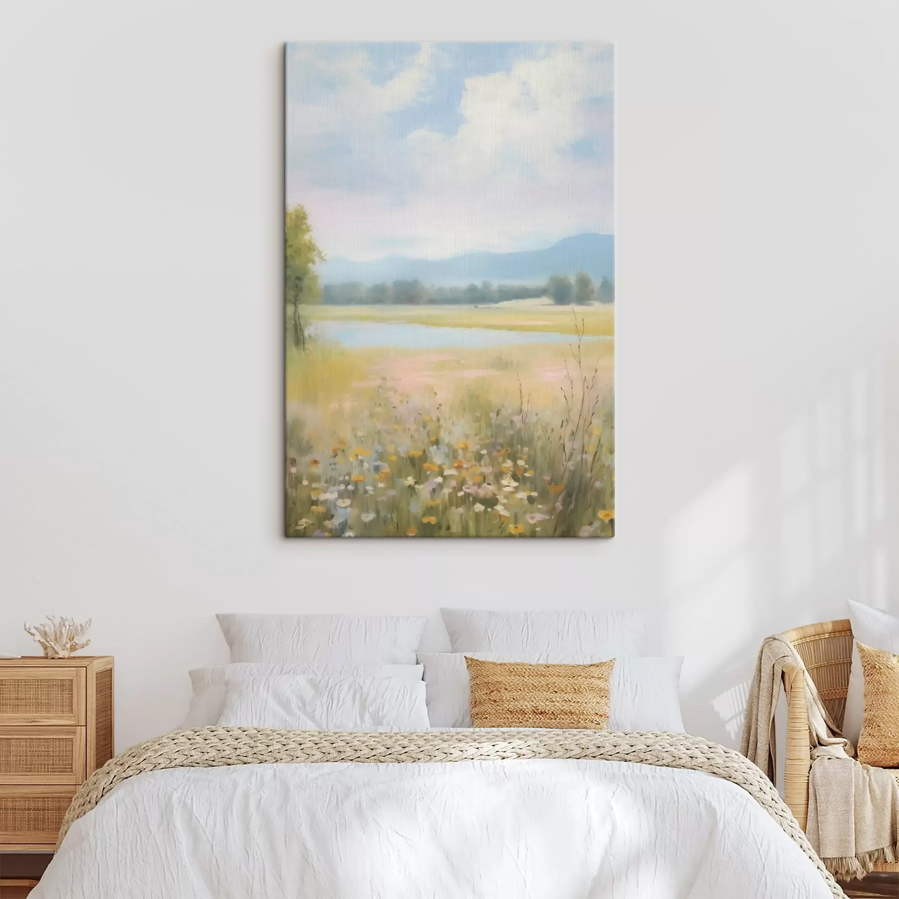 Tableau Paysage de campagne imitation peinture s48419