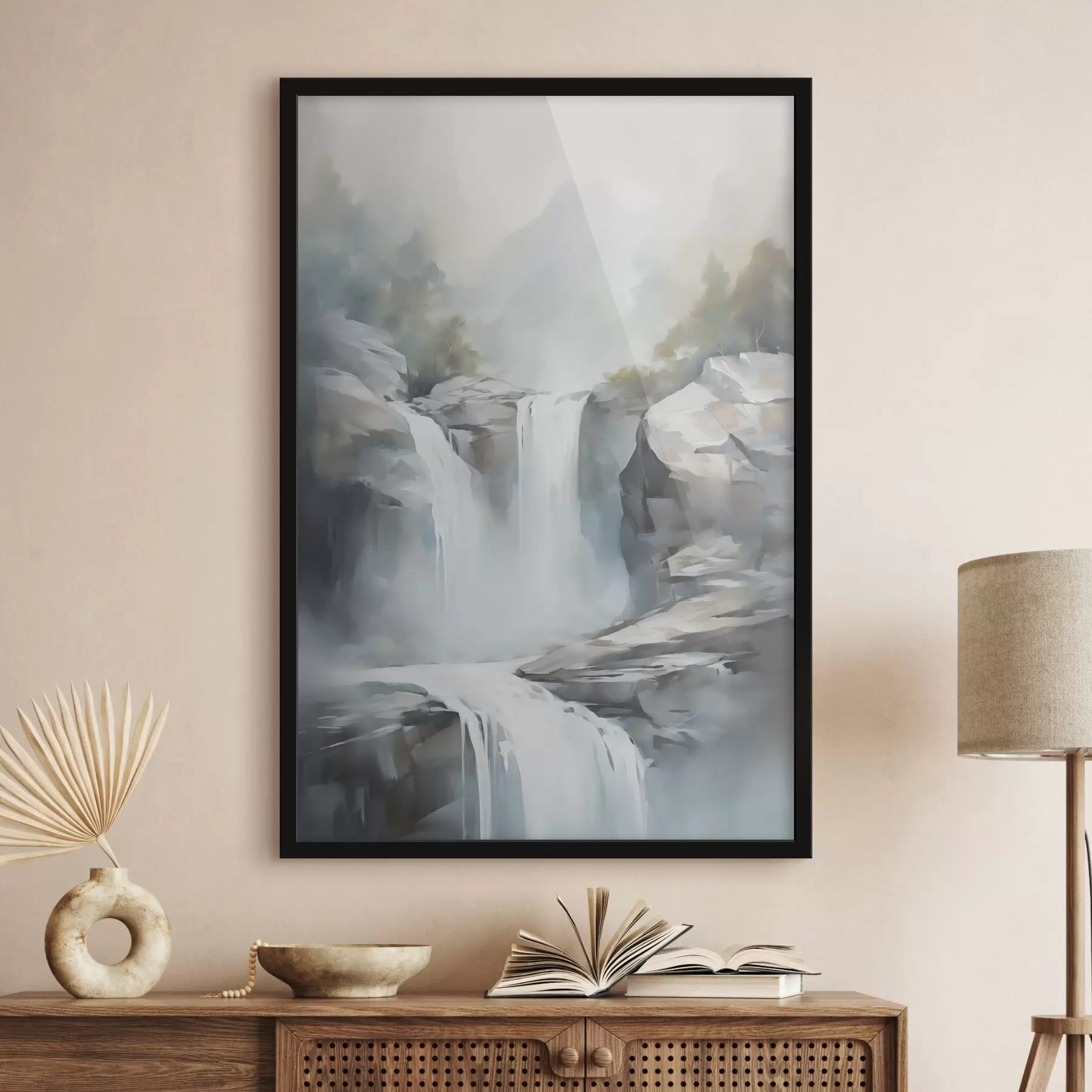 Papier peint Imitation d'une cascade dans une peinture f48416