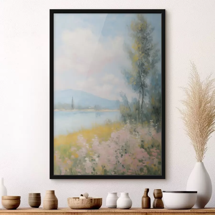 Papier peint Paysage imitant une peinture floue f48420